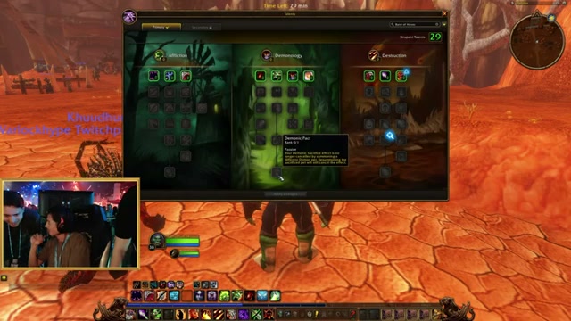 Warlock talent UI in the WoW Forever demo
